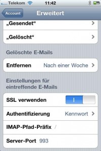 iPhone erweiterte Einstellungen