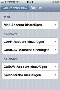 iPhone Account hinzufügen